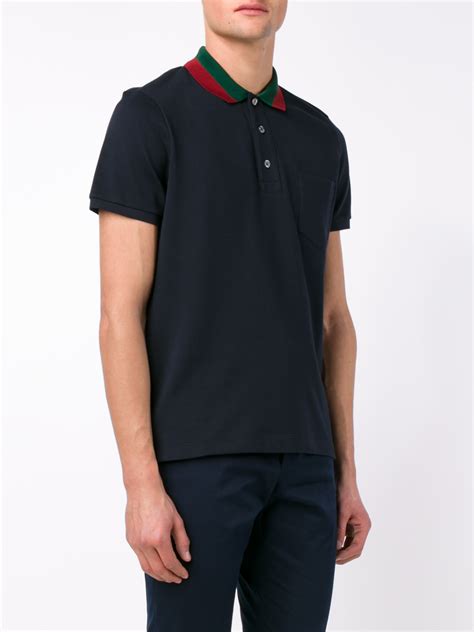 navy blue gucci polo shirt|gucci jersey t shirt.